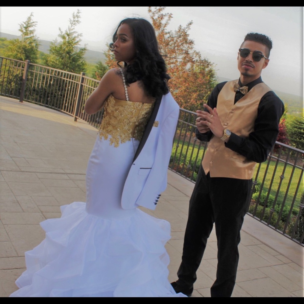 Gold & White Prom Gown